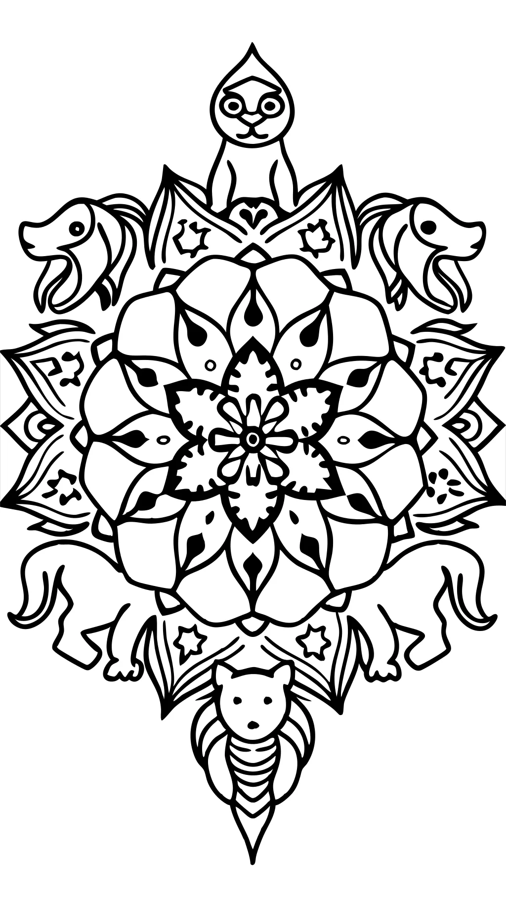 mandala animals coloring pages